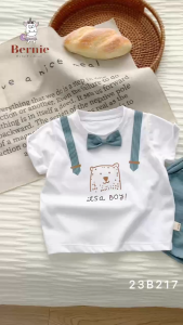 BE75 Bộ quần áo bé trai BERNIE áo thun quần đùi phong cách công tử