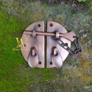 Overpal Kuningan Pintu Antik Motif Polos Antik 75 cm 1 Set