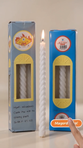 Twist prayer candle 6pcs white spiral long candle home altar religious devotion candle church pray candle