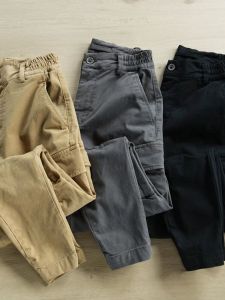 Mens Workwear Cotton Trousers Multi-Pocket Dirt-Resistant Wear-Resistant Cargo Pants Youth Fashion Casual Pants