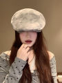 American Retro Apocalyptic Style Women's Beret Hat Spring Summer Versatile Face Slimming Backward Cap Flat Top Casual Hat. 
