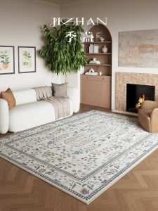 Thảm Hoa Văn Chim Pháp Cổ Có Thể Giặt 100% Cotton