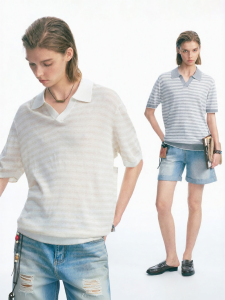 Áo Thun Tay Ngắn Sọc Tencel Linen Old Money