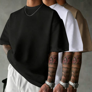 Summer Beach Cotton Short Sleeve For Mans Casual Loose Short Tops Breathable Comfy Basics T Shirts Sport Street Soft Streetwear