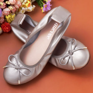 First Layer Cowhide Shoes Flats Genuine Leather Soft Bottom Pumps Ladieswear Egg Roll Womens Shoes Plus Size round Toe Grandma Boat Shoes Flats