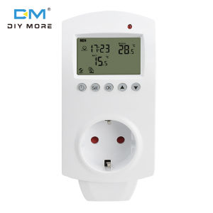 HY02TP Diymore AC 230V/50HZ WIFI ใช้งานได้กับ Tuya ควบคุมอุณหภูมิอัจฉริยะตัวควบคุมอุณหภูมิ LCD ทำความร้อนไฟฟ้าแบบปลั๊กอิน-50 ~ 99 °C