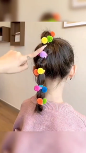 20pcs Korean Fashion Colorful Cute Ponytail Hair Tie For Kids Hair Accessories Hair Ball