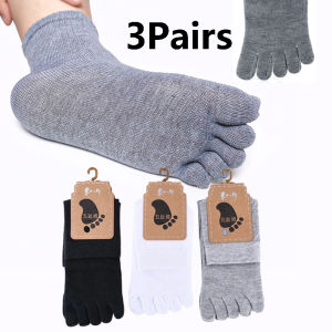 PrettySet 3Pairs Five Toe Socks Men Women Five Fingers Socks Breathable Cotton Socks Sports Running Solid Color Stockings