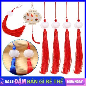 SET 10 Dây Tua Rua Hoa Sen Hai Mặt Treo Trang Trí Quạt Hộp Quà Dài 24cm - Tua Rua Cổ Trang Trang Trí Phụ Kiện Đẹp Mắt Dây Treo Kết Đồng Tâm