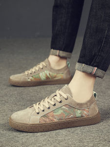 Mens Canvas Shoes Breathable Casual Trendy All-Match Spring Summer Fashionable Board Shoes Glue Adhesive Flat Heel round Toe