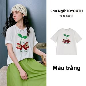 Toyouth | Áo Thun In Hình Táo Thiết Kế Xụp Vai