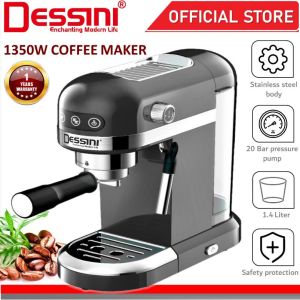 [READY STOCK] DESSINI ITALY 1350W 20 Bar Espresso Coffee Maker Brew Froth Cappuccino - 1.4L