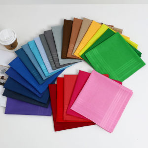 12Pcs Womens Pure Cotton Handkerchief Cotton Mens Solid Color Plain Color Coaster Old-fashioned Absorbent Sweat Towel
