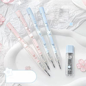 Bộ Bút Chì May Mắn Omamori Nhật Bản Cổ Điển Dễ Thương Gồm 2 Bút Chì Bấm 2B Kèm Ruột Chì Thay Thế Dùng Cho Chuẩn Bị Thi Học Sinh Văn Phòng Phẩm