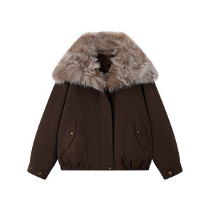 Brown Mountain Hawk Style Warm Fur-Lined Womens Winter Jacket