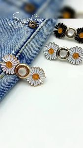 Kancing Pengecil Pinggang Celana Longgar Snap Karakter Bunga Kucing Lucu Aesthetic Button Gold