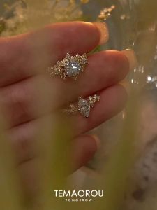 Nhẫn Vàng Đính Kim Cương Edin/Silber Thiết Kế Độc Đáo Nhẫn Ngón Trỏ Nhẫn Tròn Hình Trái Tim Kim Cương Lấp Lánh Sang Trọng