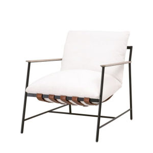 Industrial Linen Fabric Lazy Reading Chair Nordic Antique Metal Living Room Casual Sofa Chair Easy Installation Nationwide