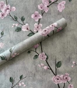 Floral Wall Sticker Grey Peel and Stick Wallpapers Flower Self Adhesive Wallpaper Removable Contact Paper Furniture Decorative