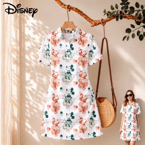 Disney | Summer Dress Womens Disney Mickey Mouse Print POLO Collar Dress Beachwear Female Clothing Streetwear Dresses for Women Fashion