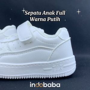 Indobaba Sepatu Anak Perempuan & Laki-Laki Sneakers Warna Putih Import Premium Quality Size 21-32