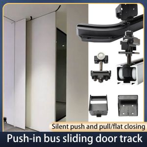 Internal Push Bus Door Track Sliding Sliding Door Rail Coat and Hat Bathroom Flat Invisible Door Slide Home Hardware Accessories
