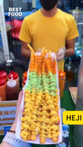 HEJI Commercial Long 30cm Potato Chips Squeezers Machine Manual French Fries Cutters Fried Potato Chipper