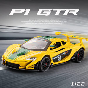 【RUM】1:22 Scale Mclaren P1 GTR Alloy Car Model Light & Sound Effect Diecast Car Toys for Boys Birthday Gift Kids Toys Car Collection