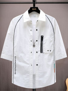 Youth Summer Ice Silk Thin Short-Sleeved Shirt: Junior High School Student's Stylish Choice