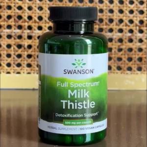 Swanson Milk Thistle (500mg)- Detoxification Support (100 Vegan Capsules) with Freebies