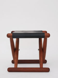 Foldable Stool Solid Wood Stool Thickened Merbau Rosewood Cowhide High Chair New Adult Thick Small Bench