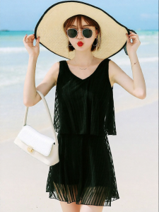 iFULL | Conservative Shaping Swimwear Dress for Spa Black 2026 New Style
