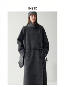INSIS FEMME | 100 Australian Merino Wool Round Rope Belt Double-sided Coat