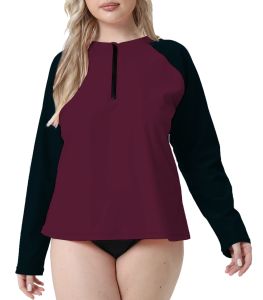 UPF50 Plus Size Surfwear Long Sleeve Swimwear