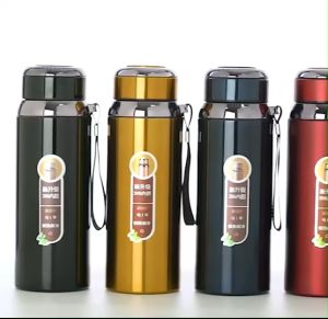 stainless steel thermos water bottle กระบอกน้ำเก็บอุหภูมิกรองชา มีที่กรองใบชาในตัว  กระติกเก็บความร้อน-เย็น กระบอกน้ำสแตนเลส กระบอกน้ำสแตนเลส ความจุ 1L