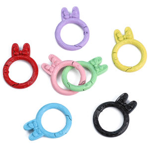 ตะขอสเปรย์กระต่ายผสมขนาด38X28มม. 1ชิ้นสำหรับทำอุปกรณ์เสริมสำหรับพวงกุญแจ DIY