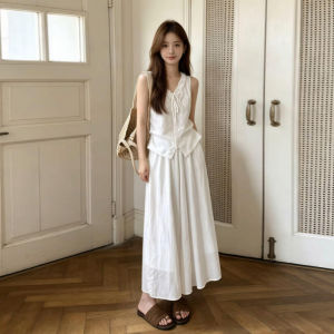 LIRUSHAN | Sleeveless Summer White Dress