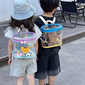 Túi Đi Biển PVC Trong Suốt Hoạt Hình Mùa Hè Cho Trẻ Em Túi Đeo Vai Đôi Dễ Thương Cho Bé Trai Và Bé Gái Đi Chơi