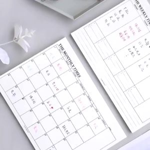 50/60 Sheets Tearable Monthly Weekly Plan Self-Clocking Calendar Schedule Book Target Clock Calendar Note Form Notebook