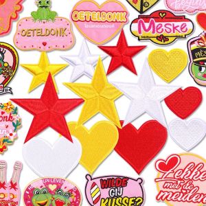 แพทช์ปักลายตราประจำเมืองโอเอเทลดงค์ ประเทศเนเธอร์แลนด์ สำหรับติดเสื้อผ้า ลายดาว หัวใจ ป้ายปัก