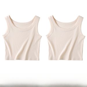 MiiOW | เสื้อกั๊กสายเดี่ยวแขนกุดสำหรับผู้หญิง เสื้อชั้นในแบบไม่มีแผ่นเสริมหน้าอก เสื้อคลุมด้านนอกทรงเข้ารูป ดีไซน์หลังสวยงาม