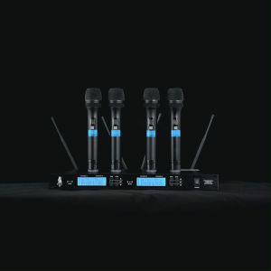 Wireless Microphone UHF 4 Channel Wireless Microphone Headset Lavalier for TeachersPromotionsClassroomCoachesOutdoorsspeech