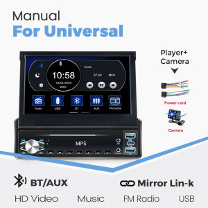 7 Inch Extensible Car Radio 1 Din MP5 Player Touch Screen Multimedia FM Radio Aux Input USB BT Mirror Link Universal Autoradio