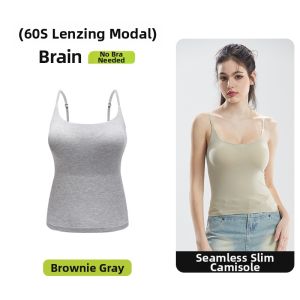 MiiOW | Invisible Modal Bra Padded Camisole Top for Women Slim Fit Beautiful Back