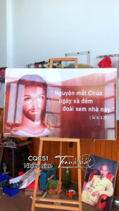Khung Ảnh chúa Giê Su 3dTranh Công Giáo đức mẹ Maria tranh chúa Giê su nguyện mắt chúa tráng gương treo tường CQC51