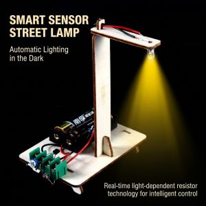 STEM DIY Fashion Handmade Assemble Puzzle Toy Intelligent Light Controlled Small Street Lamp Creative Science Physics Gizmo For