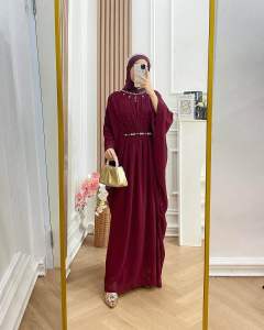 Ghafiran Kaftan Jumbo Lebaran Wanita Terbaru Bahan Ceruty Babydoll