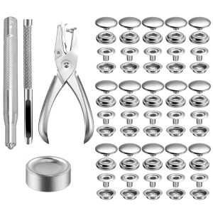 200Pcs 15mm Snap Kit- 50 Sets Marine Grade Snap Fastener Stainless Steel Snap Buttons for Boat Cover Canvas Sewing Leather