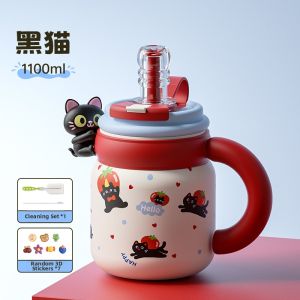 CHICU TOM | Ceramic Insulated Cup High Capacity Straw Easy for Women Large Shaped