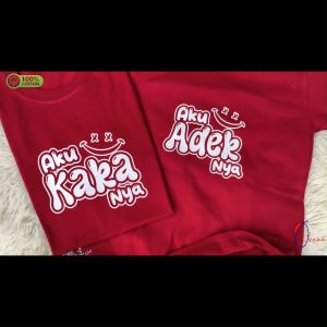 Baju Anak Couple Aku Kaka Abang Adek nya Pasangan Kids Sibling Cotton Combed 24s Kaos Kids Premium